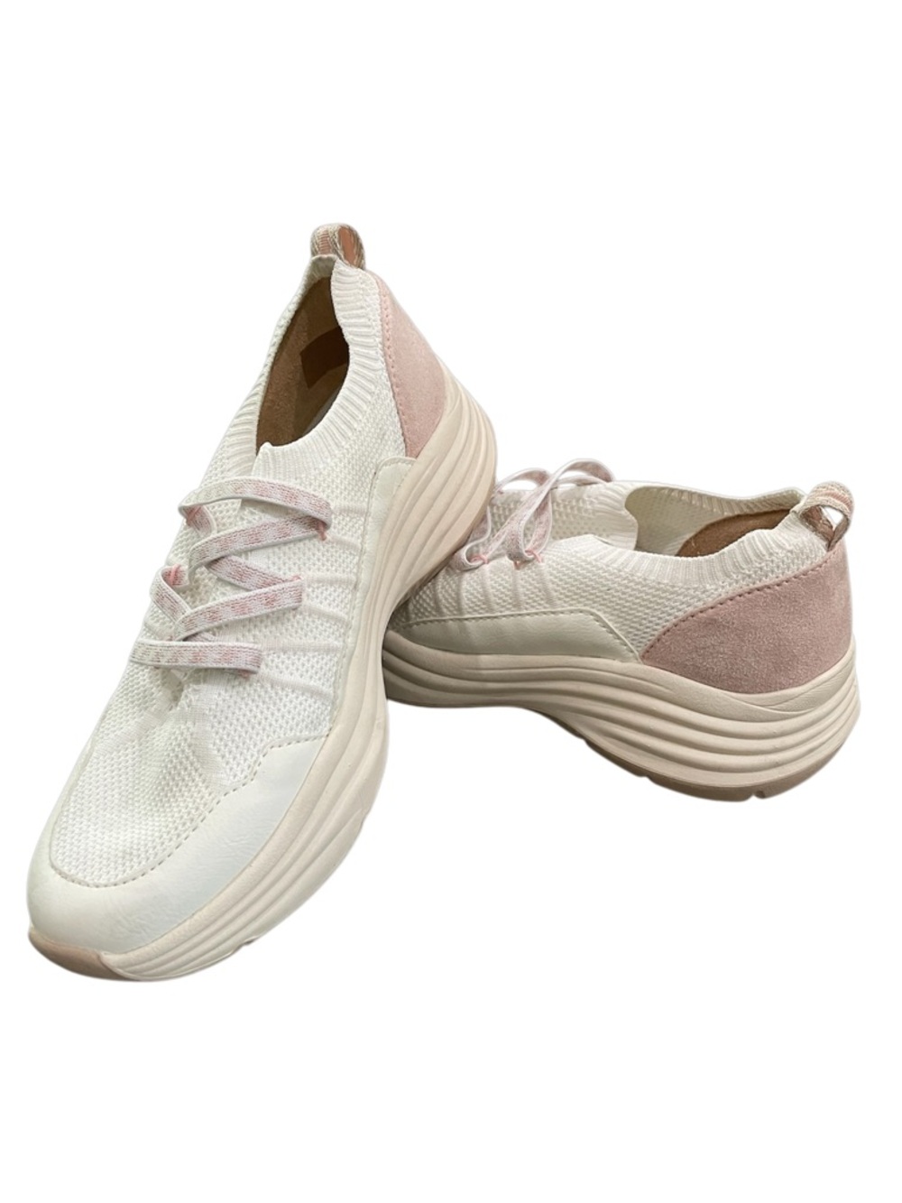 Women’s Fitflop by Lifestride Knit Slip-On Sneakers - Blush and Cream